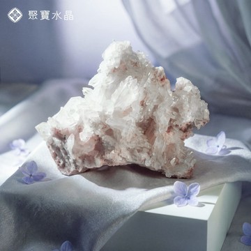 【粉雷姆利亞- 大】水晶礦石 原礦擺件 聚寶盆 開運 招財 居家風水 白水晶 直播 聚寶水晶