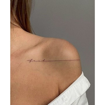 「用心感受」 feel 紋身貼紙 微刺青 抖音 直播 紋身貼 輕紋身 少女 IG 文字 打卡 超美 網美 抖音同款