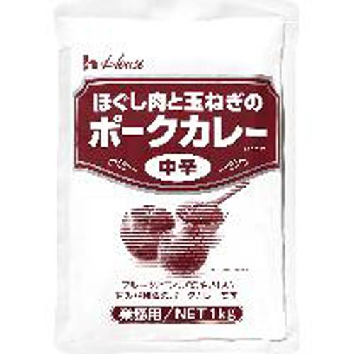 ハウス食品　１ｋｇ　ほぐし肉と玉ねぎのポークカレー中辛　１ｋｇ×6個