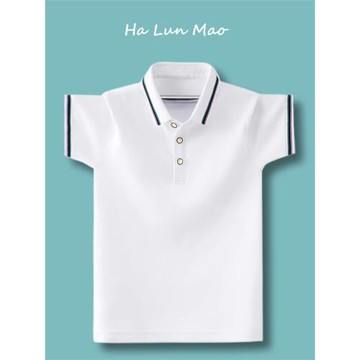 白色polo衫男童短袖t恤2025新款夏季學院風兒童小學生校服上衣服