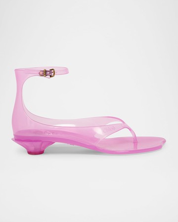 Jelly Thong Ankle-Strap Sandals