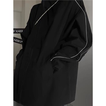 小香風外套女春秋高級感2025新款歐洲站bf潮牌百搭高中生反光上衣