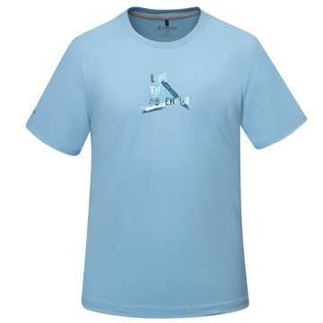 【網路專屬款】男款排汗透氣短袖T恤(A8TS2525M霧藍/吸溼排汗/快乾)