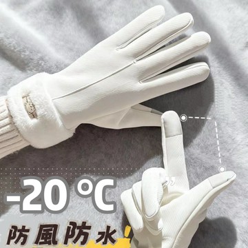 ❄️雪境柔光❄️防風防水 保暖手套 機車手套 女款加絨加厚 -20℃ 抗寒觸控手套 騎車防凍滑雪必備