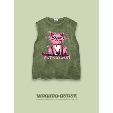 (免運)傲嬌小貓 WOODOO 設計師品牌 復古簡約個性設計 男女背心