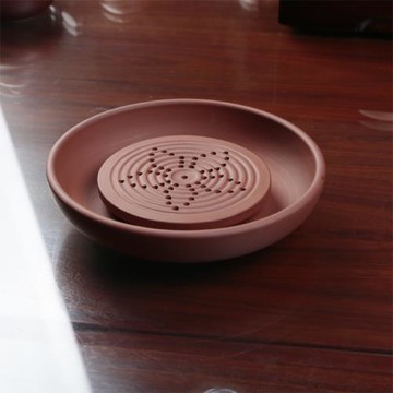 潮州朱泥手拉壺墊 養壺承托盤 工夫茶具中式復古干泡盤家用小茶臺