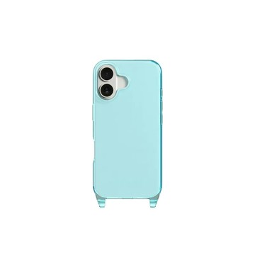 XOUXOU Clear系列 掛繩背帶手機殼 適用 iPhone 16 - 天青藍