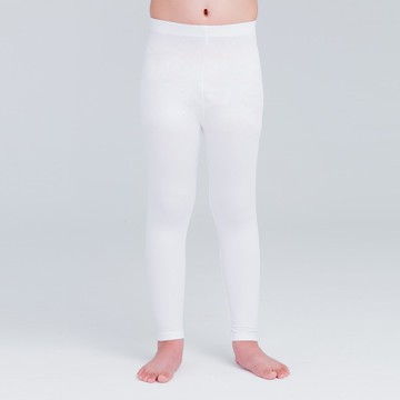 MIT溫灸刷毛九分發熱褲(純淨白 童70-150)