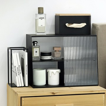 簡約白色鐵藝收納架 帶推門雜物架 香薰置物架 辦公室桌面收納盒【遠宏-文教用品】【益三和】