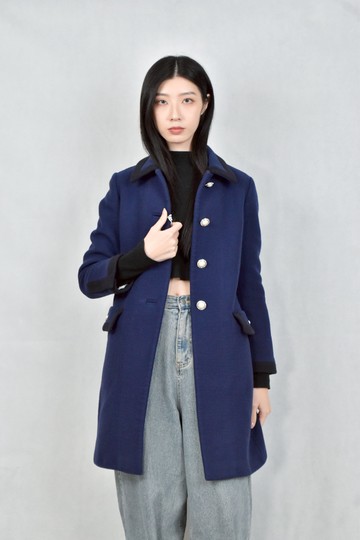 (M) miu miu藍色排釦大衣外套