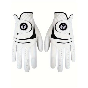 男士高爾夫手套左手右手PU拼接小羊皮耐磨透氣運動練習手套單只裝