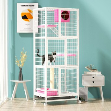 宅配 大貓籠 貓籠子 超大貓籠 三層四層貓籠 貓籠子傢用小型不佔地別墅兩層貓捨貓屋貓咪拚裝籠子室內貓別墅