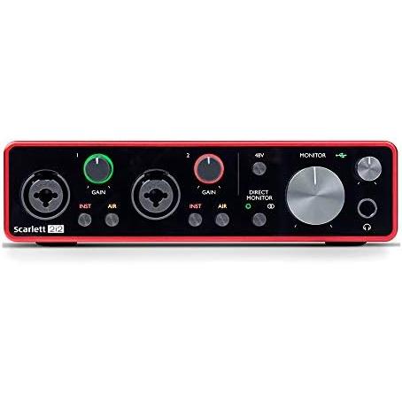 Focusrite Scarlett 2i2 USB Audio Interface (3rd Gen) with Mic Stand, Pop Filter  XLR-XLR Cable Bundle