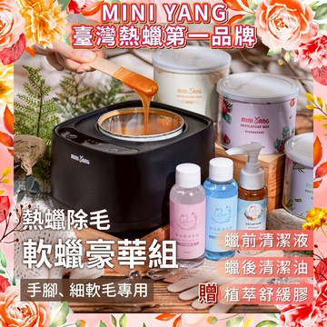 MINI YANG 熱蠟除毛 軟蠟豪華套組【手腳、細軟毛用】熱蠟 蜜蠟 熱蠟機 除毛 脫毛 熱蠟除毛 蜜蠟除毛 除毛套組