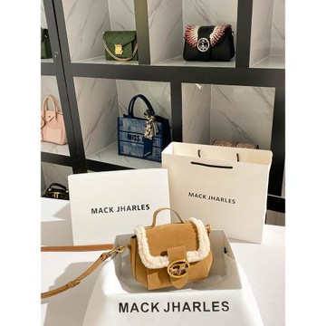 MACK JHARLES羊羔毛毛包包2025秋冬新款復古高級感絨面小方包