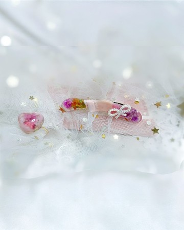 花時凝光系列 手作戒指 手作鴨嘴髮夾 | 植椛。飾 小眾設計品牌
