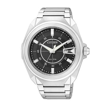 CITIZEN 星辰 光動能-都會風格紳士錶 指針男錶 不鏽鋼錶帶 黑色錶面 防水50米 ( AW1020-53E )