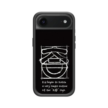 iPhone Air Mod NX -邊框背蓋組合 (相機按鈕) 黑 - KID - KID笑臉-草稿素描款
