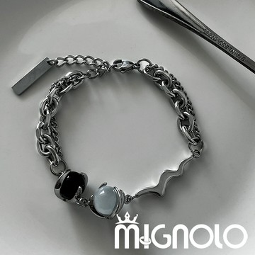 MIGNOLO｜白晝貓眼手鍊  鈦鋼手鍊 粗手鍊  嘻哈手鍊 316L醫療鋼