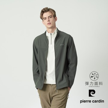 【pierre cardin 皮爾卡登】男款 彈力輕量立領夾克外套-灰綠色 (5255691-47)