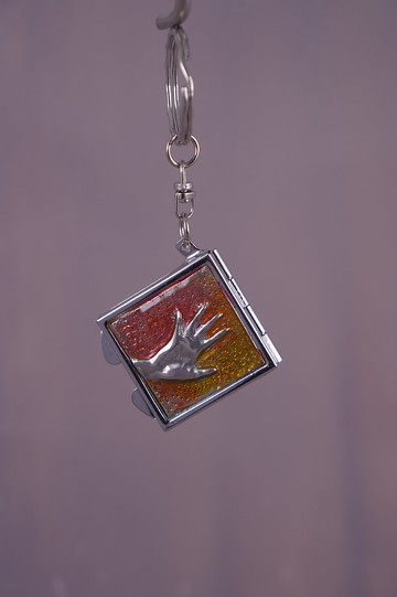 錫雕多用途方型鏡盒鑰匙圈3