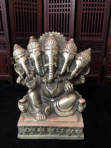 白銅大象財神幸運之神招財聚財勝利之神家居裝飾工藝品車載擺件