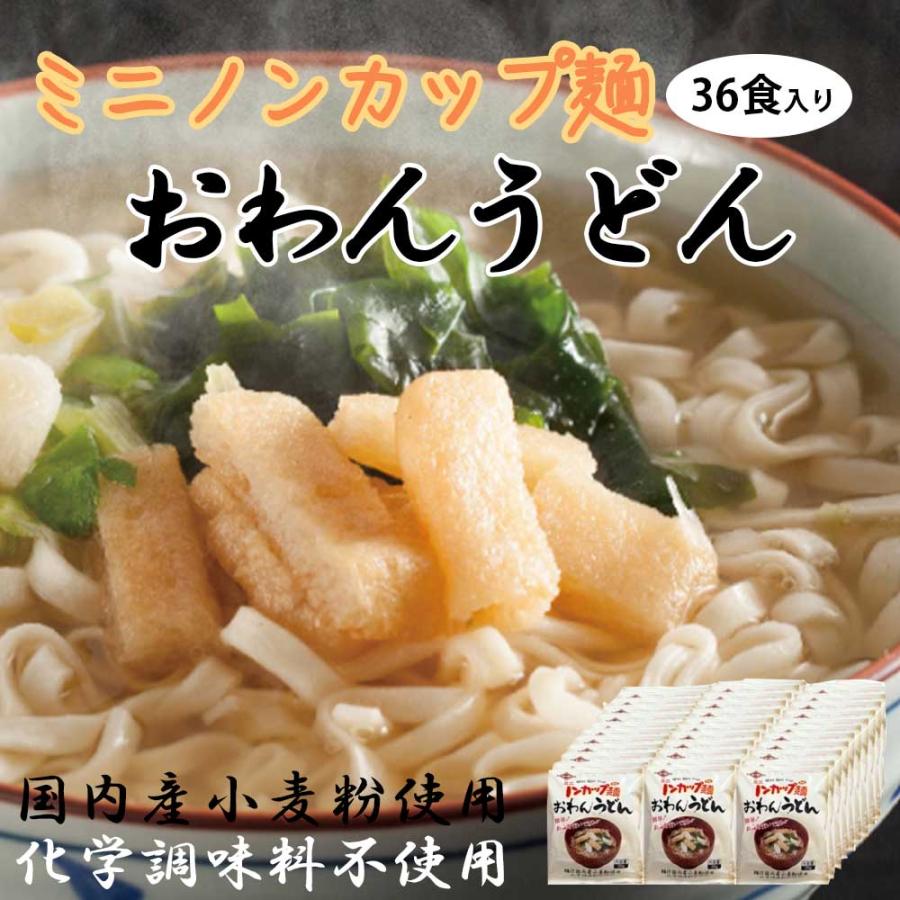 ミニノンカップ麺　おわんうどん　1ケース（36食入り）（送料込）