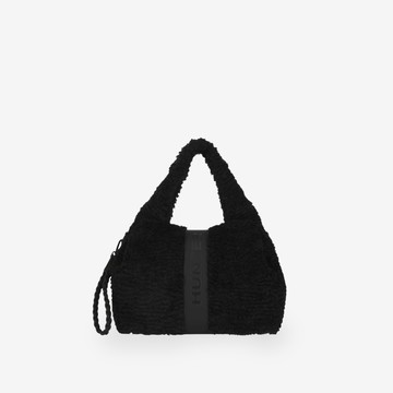 Boucle毛毛中型托特包-黑色