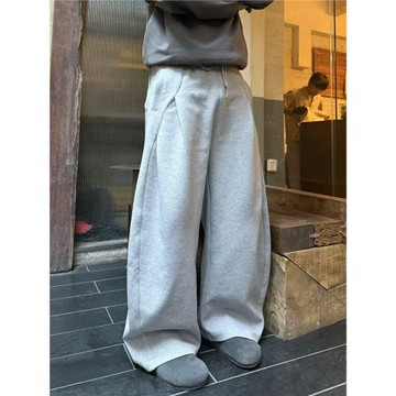 22TREE寬松運動透氣寬松休閑直筒彎刀衛褲男潮牌重磅運動褲子純棉