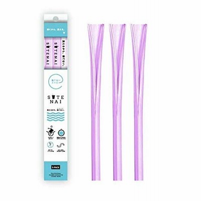 SUTENAI（ステナイ）シリコンストロー マイストローに最適 開いて洗えて、ブラシ不要 (PURPLE-SEMI-CLEAR-)