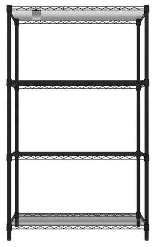 重型烤黑鍍鉻四層架90*45*180cm 單層荷重150KG
