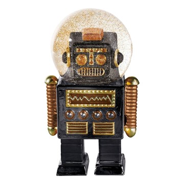 DONKEY 機器人造型水晶球擺飾 黑色  13.5 x 5.2cm