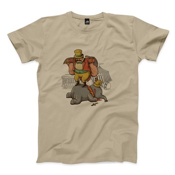 男丁割耳 - 卡其 - 中性版T恤