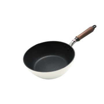 hokua 日本製PLAIRE尊爵白IH輕量不沾深型平底鍋24cm可用金屬鏟/不挑爐具