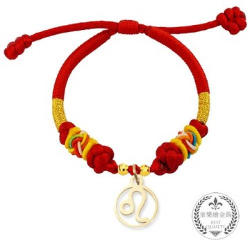 【童樂繪金飾】12星座兒童手鍊搭配鈦鋼星座吊墜(彌月金飾)-廠商直送