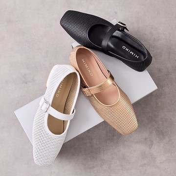 Himiko打孔皮革瑪莉珍鞋(651103)