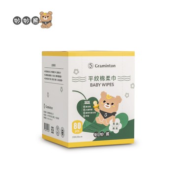 妙妙熊平紋棉柔巾-80張/盒