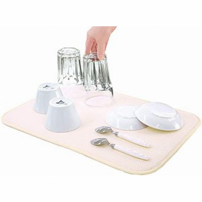 水切りマット 抗菌 吸水速乾マット 食器乾燥マット 丸めて収納 キッチン マイクロファイバー シンク上 ラック 棚シート 30x45cm ...