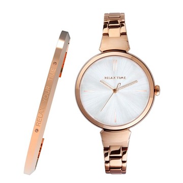 RELAX TIME 閃耀系列 Shine Series 玫x白 (RT-68-3)/36mm｜樂天全館特惠中★指定刷卡回饋10%