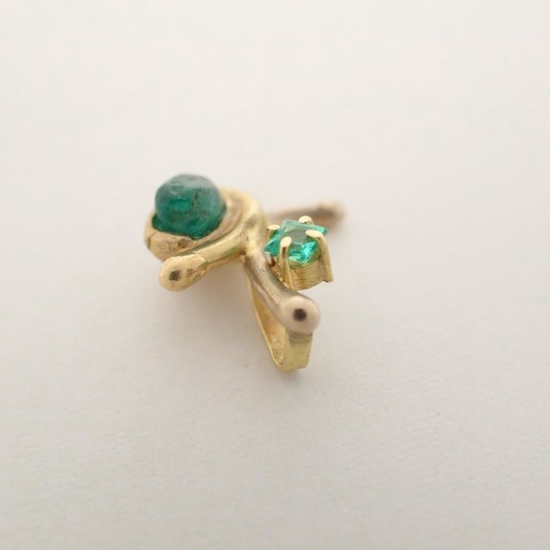 美品 Honoka's Emeralds 川添微 コロンビアエメラルド原石 K18
