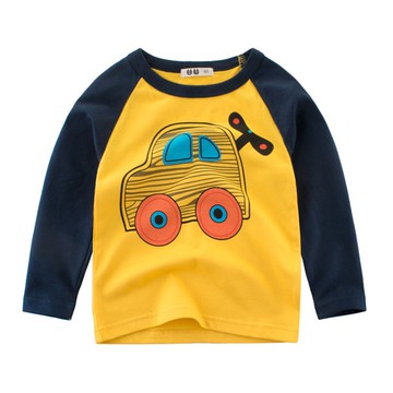 27KIDS - 純棉長袖上衣-黃色發條車