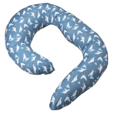 福朵 加長版孕婦枕 加長背靠舒適再升級 懷孕側睡/寶寶學坐/媽咪哺乳 3M吸濕排汗 布套可拆洗  320*33*23cm  星空藍  1入