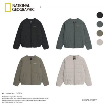 NATIONAL GEOGRAPHIC 25FW APPAREL 正面小標 圓領輕量羽絨外套