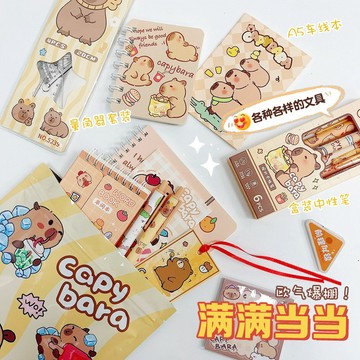 🍑驚喜文具盲袋 水豚文具套裝 小禮物 生日禮物 驚喜盲袋 文具大禮包 文具用品 小獎品 開學季 學習用品