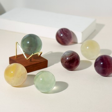七彩奇緣 | 彩螢石 | 水晶球擺件