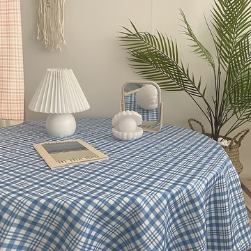 KUIBAO 快豹生活 韓式韓風ins 桌布 2個  70 x 70cm  藍格子  1組