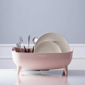 Nineware 寬型餐具瀝水架  粉色  1層  1個
