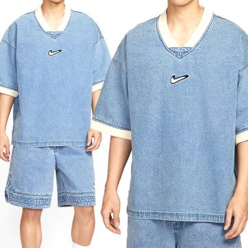 Nike As M Nk Denim Ss Top Naos Pin 男款 藍色 牛仔 籃球 短袖 HV1919-436