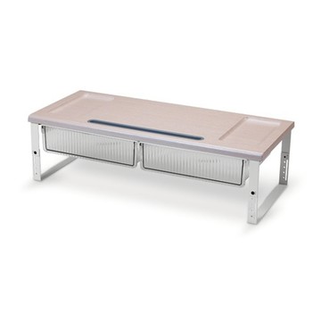 Hawk V18高度可調螢幕增高架抽屜任意黏 白橡細紋木