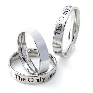 H4390 不生鏽鋼戒指TheOnlylove雕刻黑色英文字鋼戒 男戒女戒情侶對戒 不生鏽316鋼 尾戒 韓國飾品